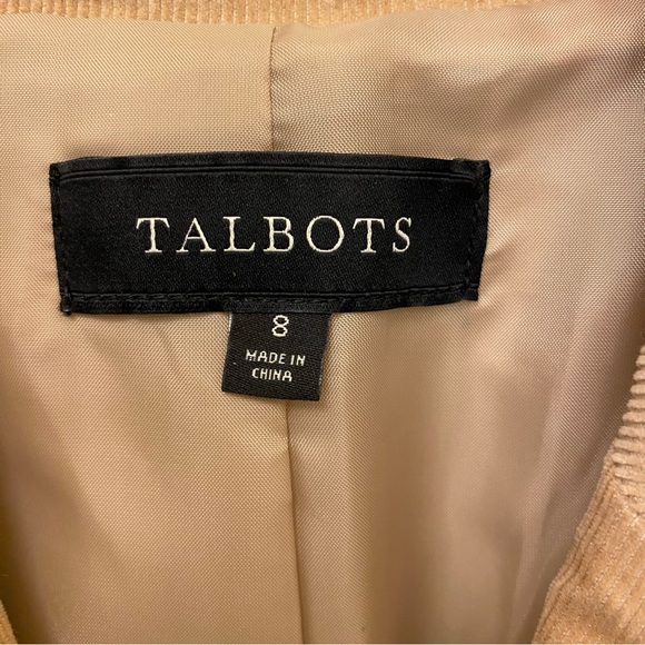 Talbots Women's Tan Corduroy Blazer Jacket Size 8 - Picture 3 of 8